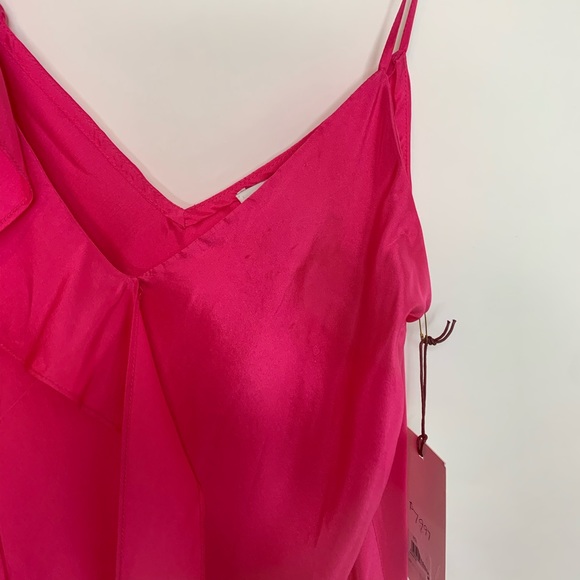 Lewit Pink Rouge Ruffle Silk Camisole - Picture 6 of 8